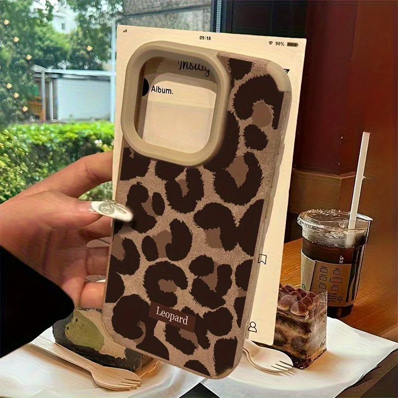 Halloween New Brown Leopard Print Phone Case for iPhone 17 16 15 14 13 12 11 Pro Max 16 15 Plus 17 AirXS XR  Faux Leather Cover view 5