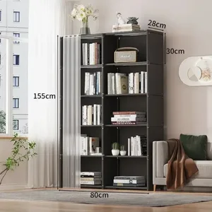 Staubsicherer offener Speicherschrank für Perlen, einfache Baugruppe, hohe Kapazität, Trennbuchhandel, Schrank Organizer, 6 Schichten, 5 Schichten 10 Hauptverkaufsgarderobe aus China - №1