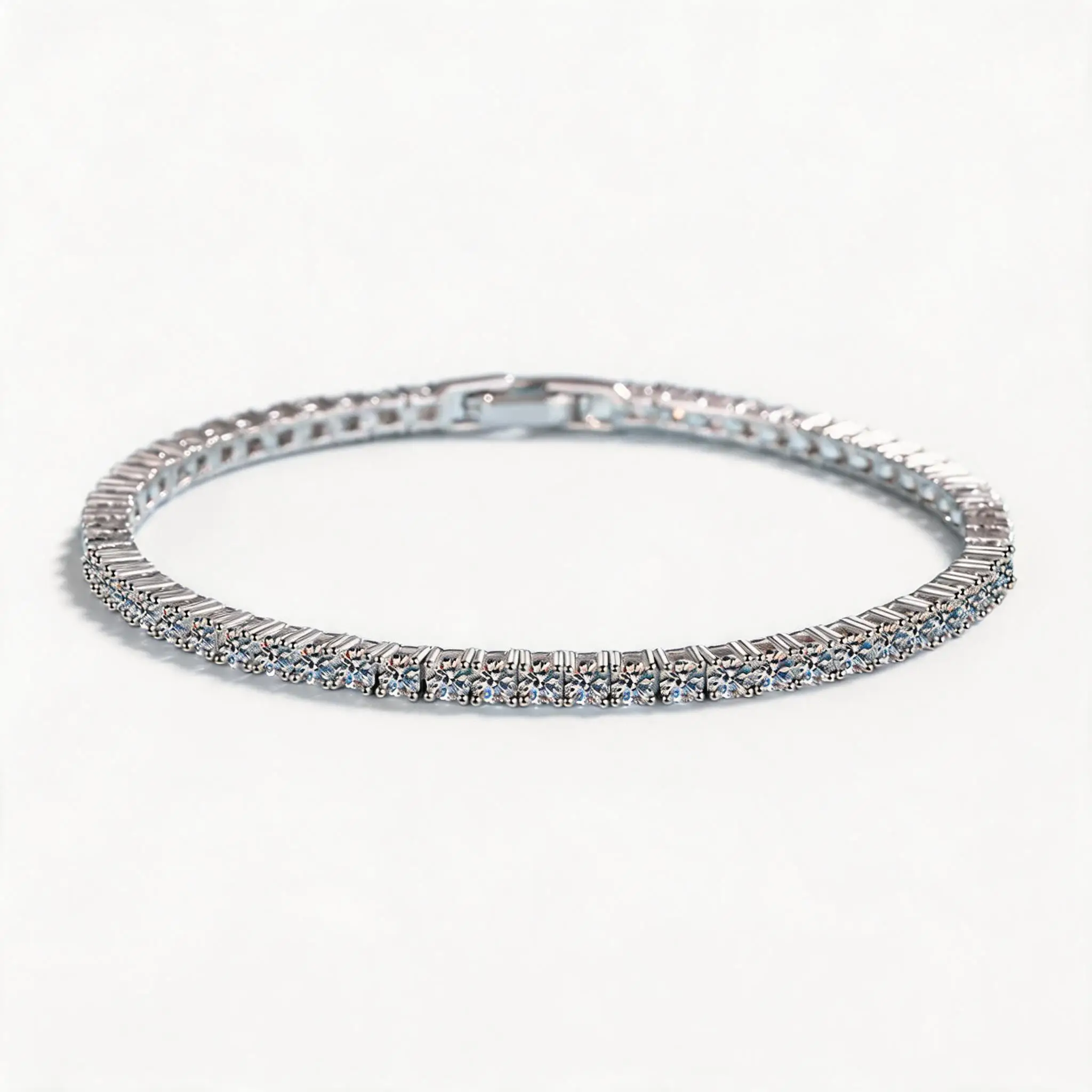 Luxury Row Diamond Moissanite Bracelet 3pt 6pt 10pt PT950 Platinum Simple Elegant Women's Jewelry
