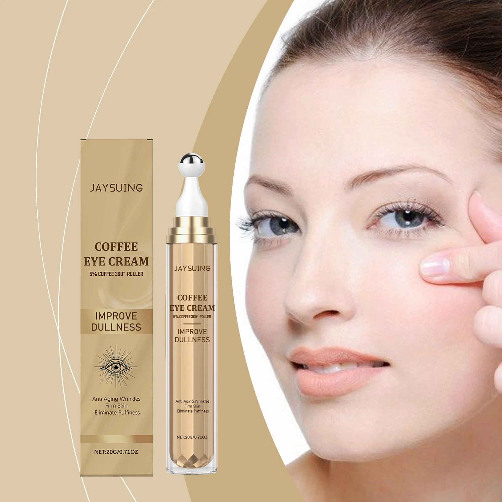 Tightening Eye Cream Reduce Dark Circles Under Eyes Relieve Fine Lines Diminish Dullness Moisturize Hyaluronic Acid Eye Cream
