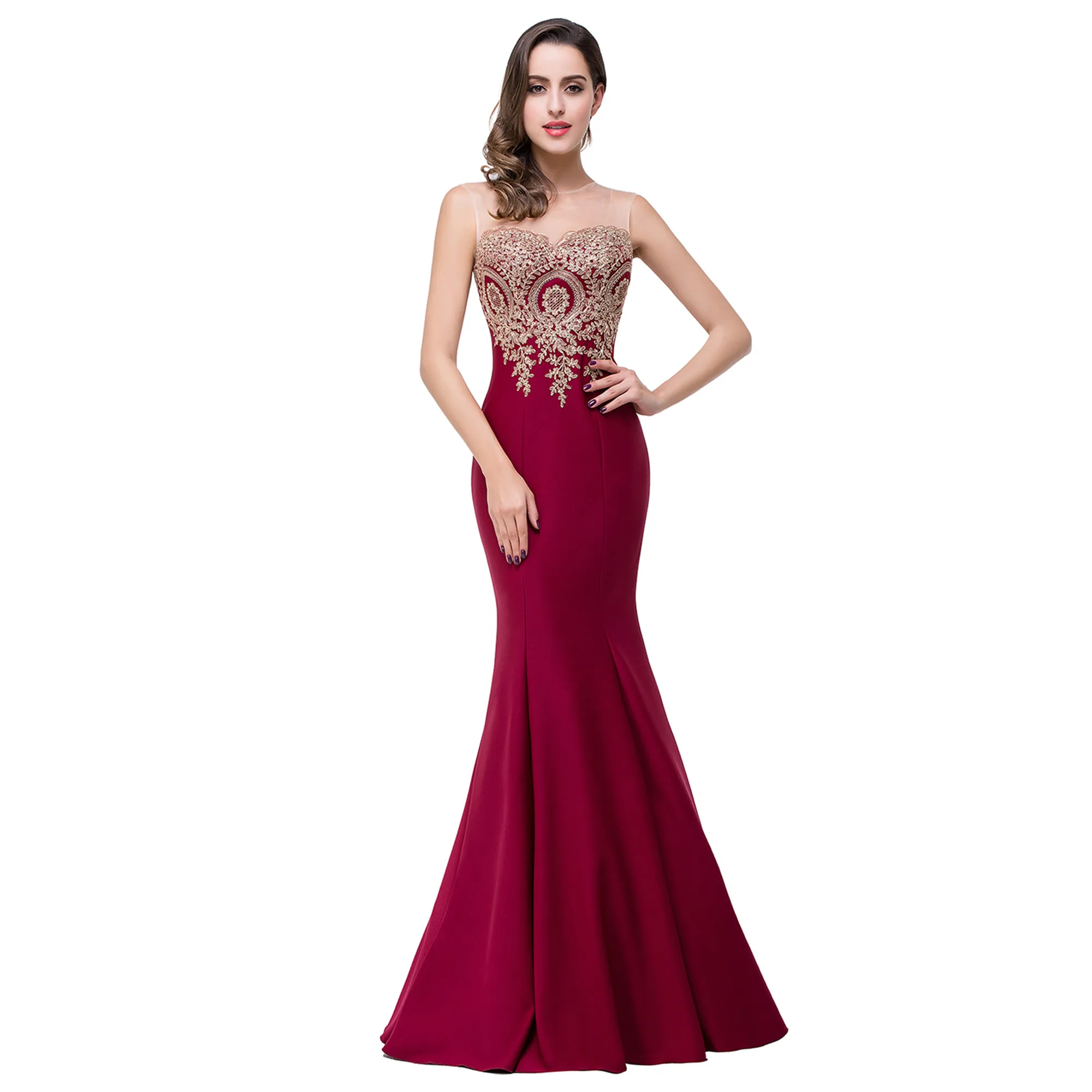 Hot Sale 2025 Ivory Mermaid Wedding Dress Illusion Neck Applique Sleeveless Mariage Bridal Gown Robe De Mariee Vestido De Noiva