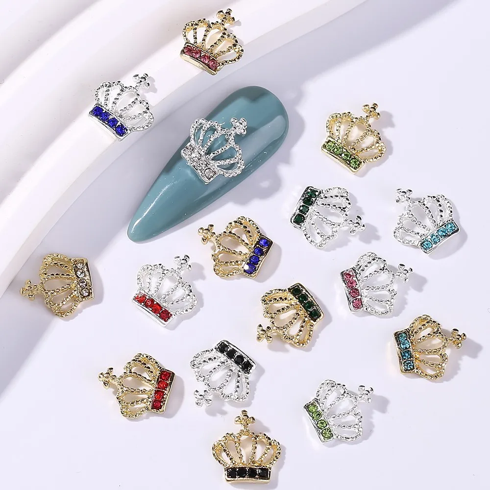 20 Stück Kronen-Design-Nagelanhänger mit Strasssteinen, Nagelkunst-Zubehör, Nagelkunst-Zubehör für Frauen und Mädchen, Nagelkunst-Schmuck