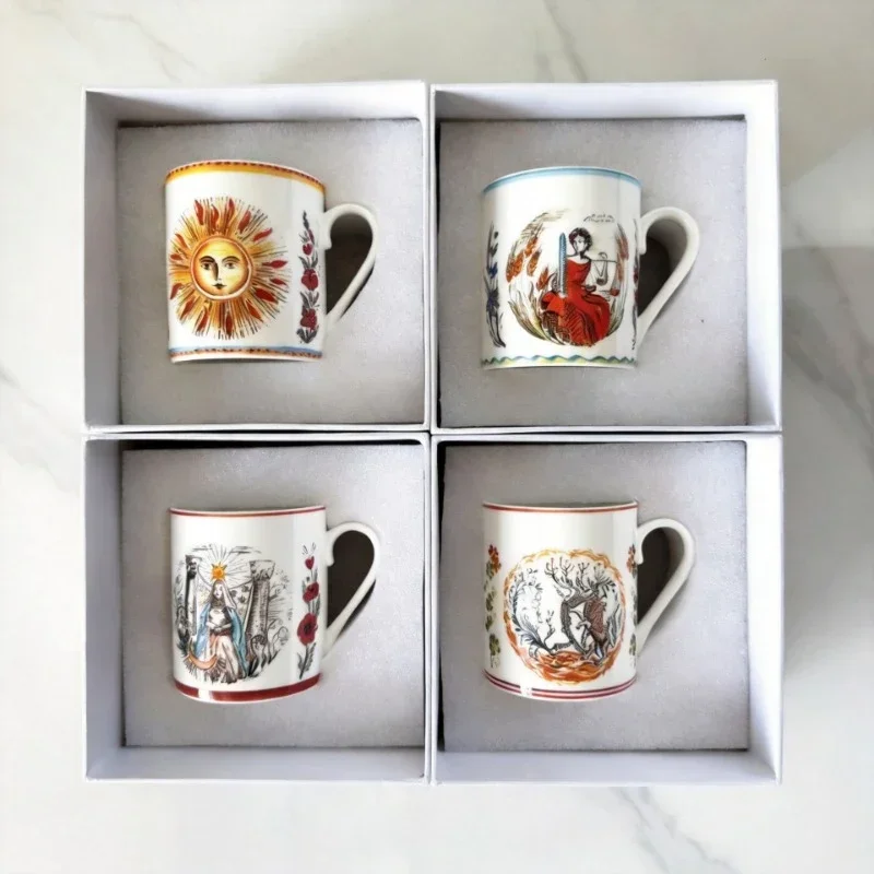 Cross Border Sun And Star Bone China Mugs Breakfast Cereal Cups Home Creative Coffee Couple Cups