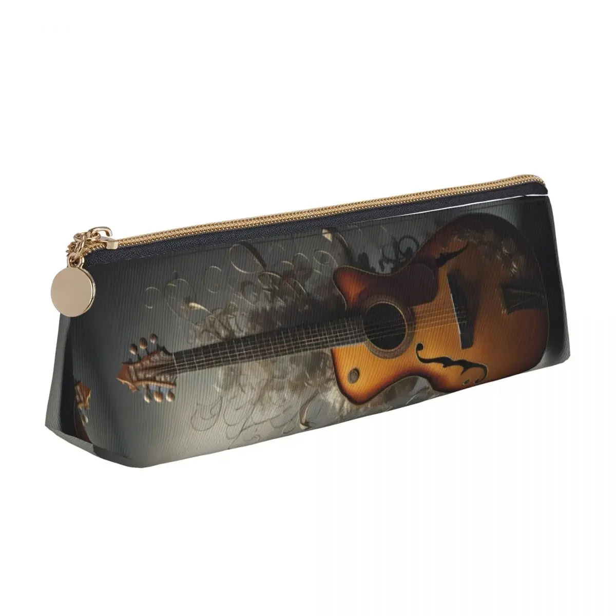 

Music Notes Print Pencil Case Guitar Violin Cool Back To School Cases Zipper Girls Boys Fashion Pouch