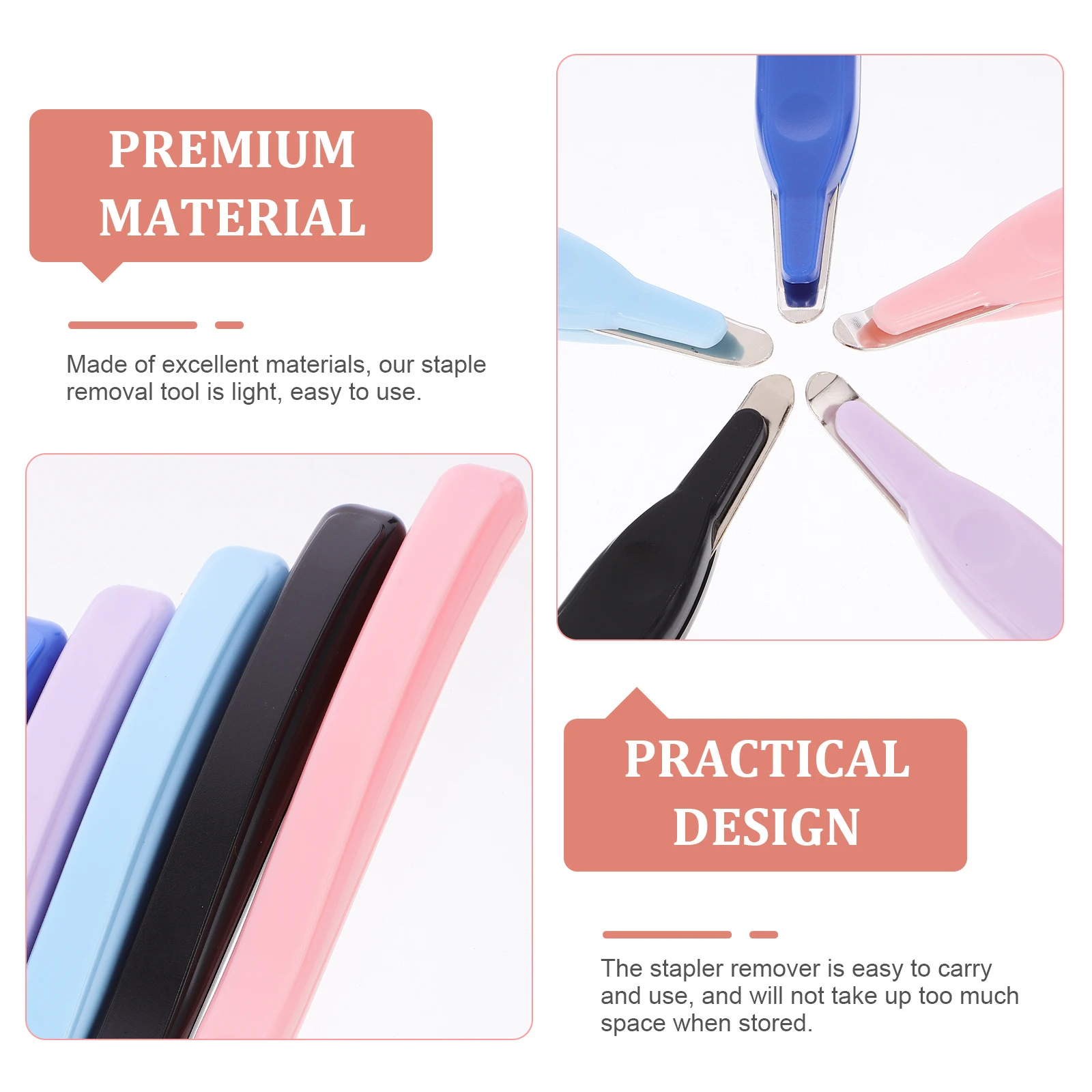 

5 Pcs Pen Type Staple Remover Manual Nail Puller Blue Purple Office Supplies Metal Desk Accessories Nail Remove