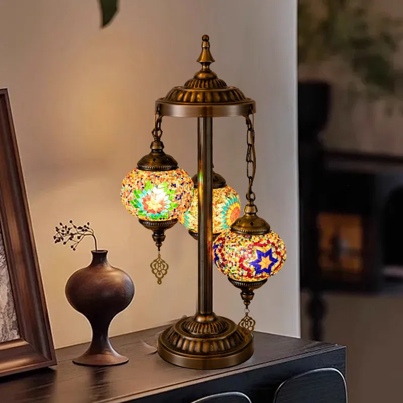 Floor lamp romantic Turkish exotic handmade Xinjiang ethnic style retro living room western dining room bedroom lamp