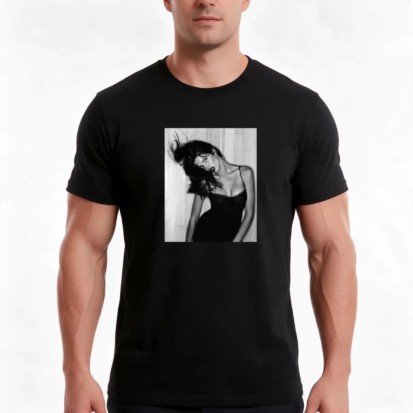Stephanie Seymour T-Shirt Summer Casual Cotton Tee Oversized Streetwear Tops Vintage Graphic Print Loose Fit Short Sleeve