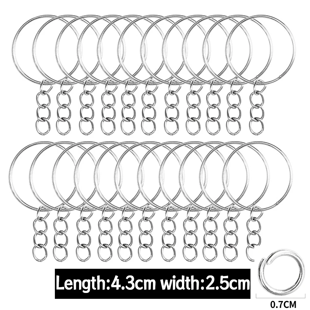 Metall-Schlüsselanhänger mit geteilten Ringen, Gliederkette, Schlüsselanhänger, Schlüsselanhänger, Halter, Ringe, DIY-Schlüsselanhänger, Schlüsselanhänger, Zubehör, Werkzeuge
