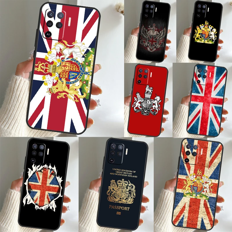 England British UK Union Jack Flag Case For OPPO A74 A54 A94 A96 A76 A93 A91 A5 A9 A31 A53 A15 A52 A72 A54S A17 A57 A77 Cover