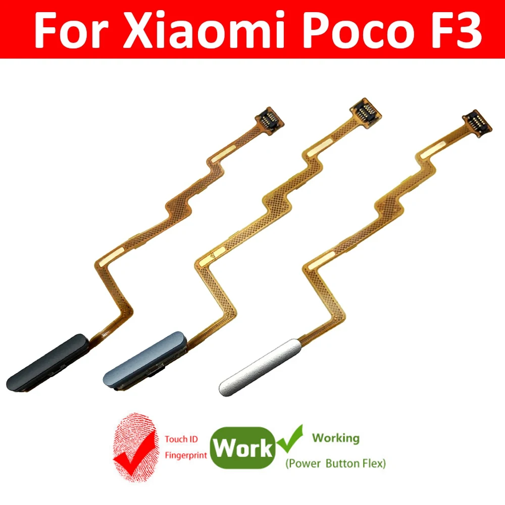 

New For Xiaomi Poco F3 Fingerprint Sensor Home Return Key Menu Button Flex Cable Black White Blue