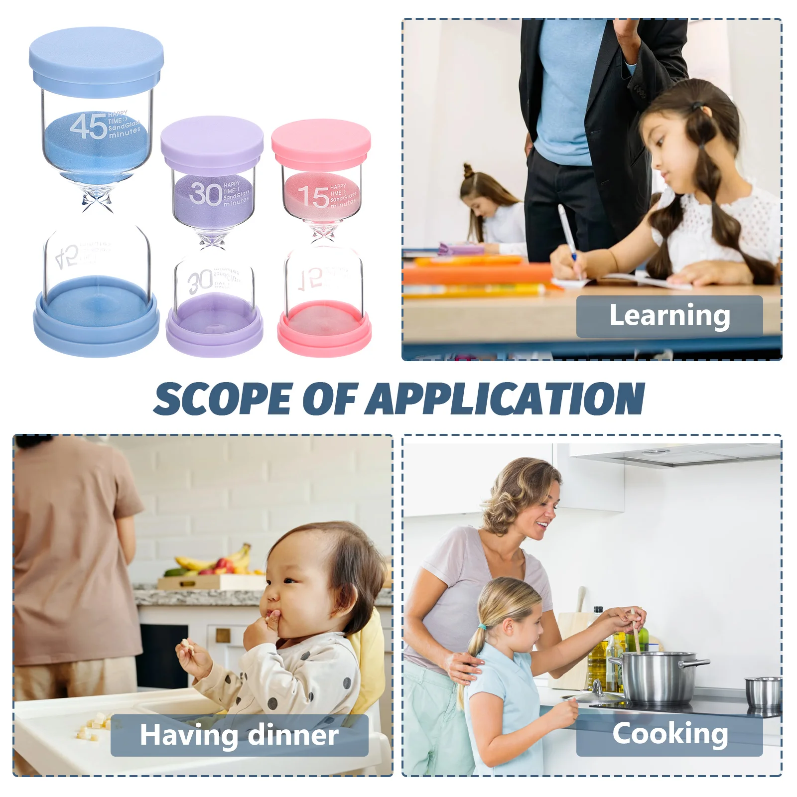 

3pcs Decorative Hourglass Multi-Function Sand Timer Delicate Gift Accessory Household Present Supply Fine Workmanship Reusable