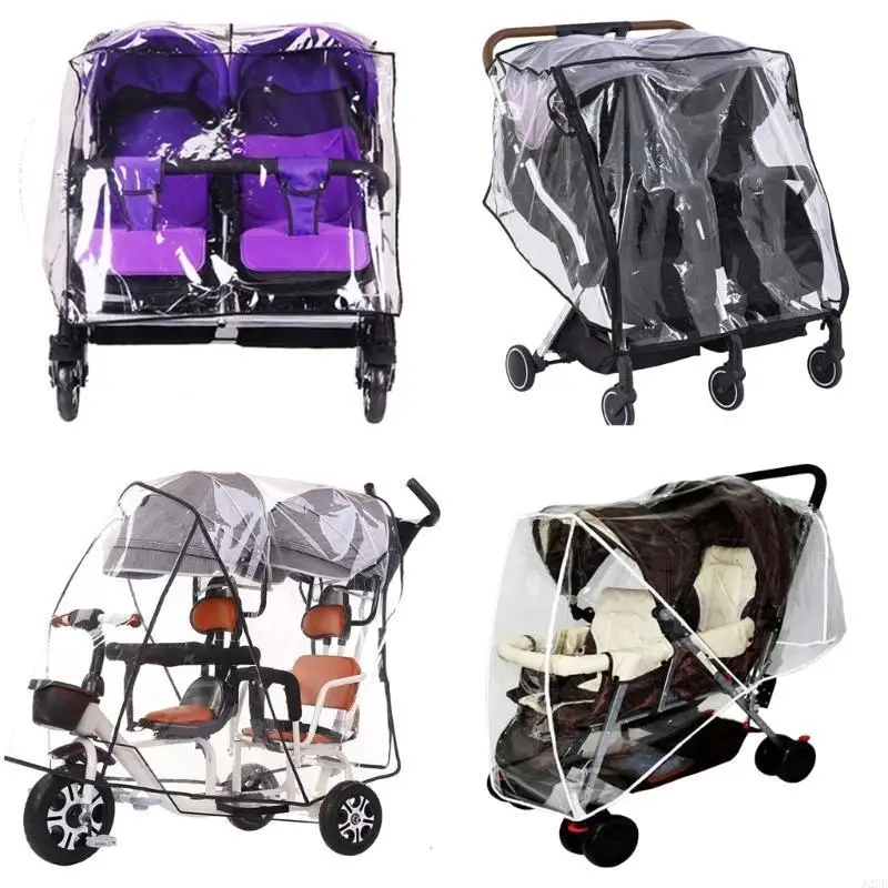 

Universal Double Strollers Rain Cover Windproof Shield Case for Twin Baby A2UB