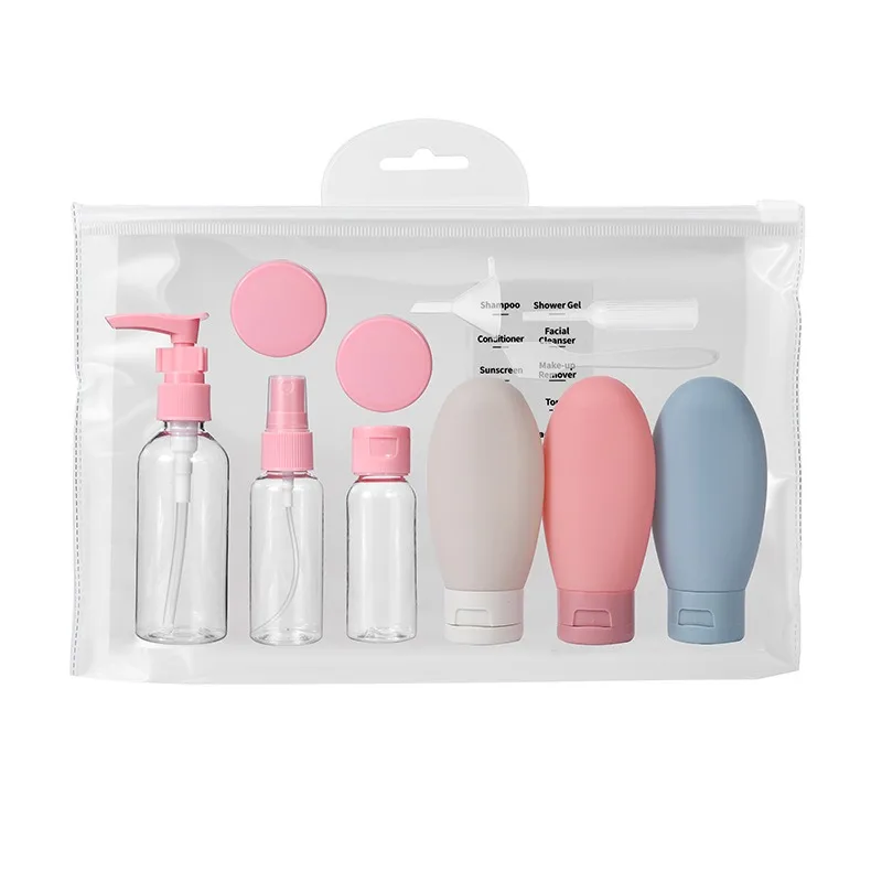 [Reiseflaschen-Set] 11-teiliges Reise-Nachfüllflaschen-Set - Tragbare Plastikbehälter für Shampoo und Duschgel