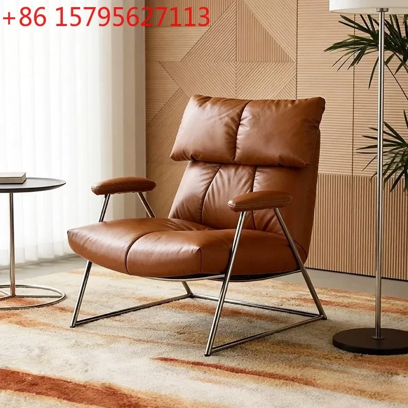 

Vintage Bauhaus Living Room Lounge Chair Designer Stainless Steel Single Sofa