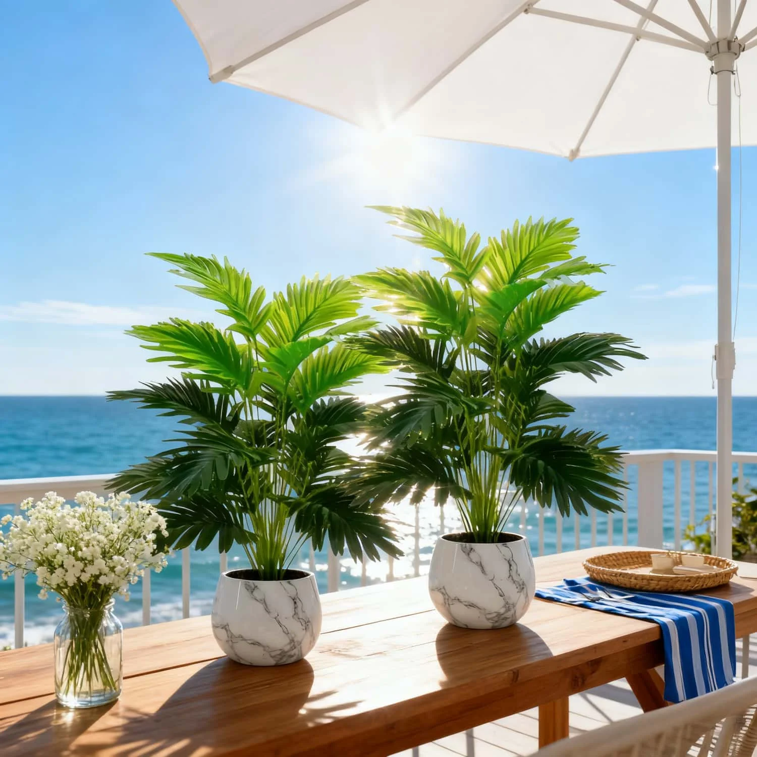 2 pcs Giant Artificial Plants -Realistic Green Foliage for Indoor/Outdoor Decor-for Hotels, Gardens, Courtyards & Photography