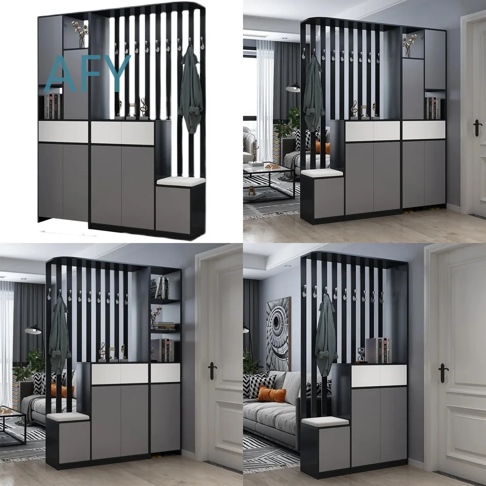 Light Luxury Entrance Cabinet for Living Room Partition Foyer Storage Organizer Large Capacity Multi Function Hallway Console