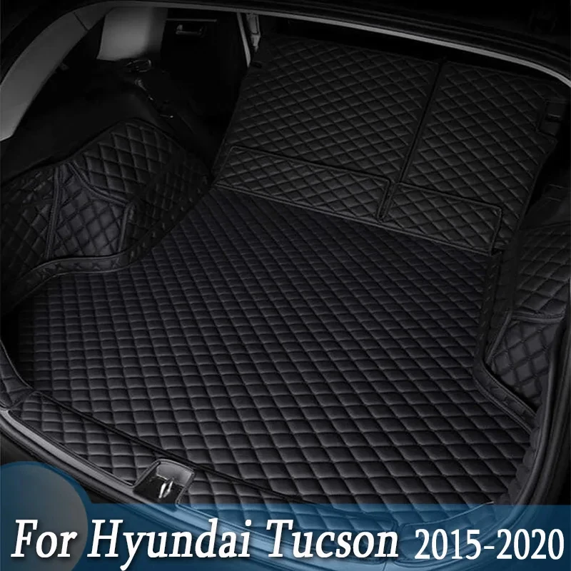 leather car trunk mat for hyundai tucson 2015 2016 2017 2018 2019 2020 suv cargo liner accessories interior boot