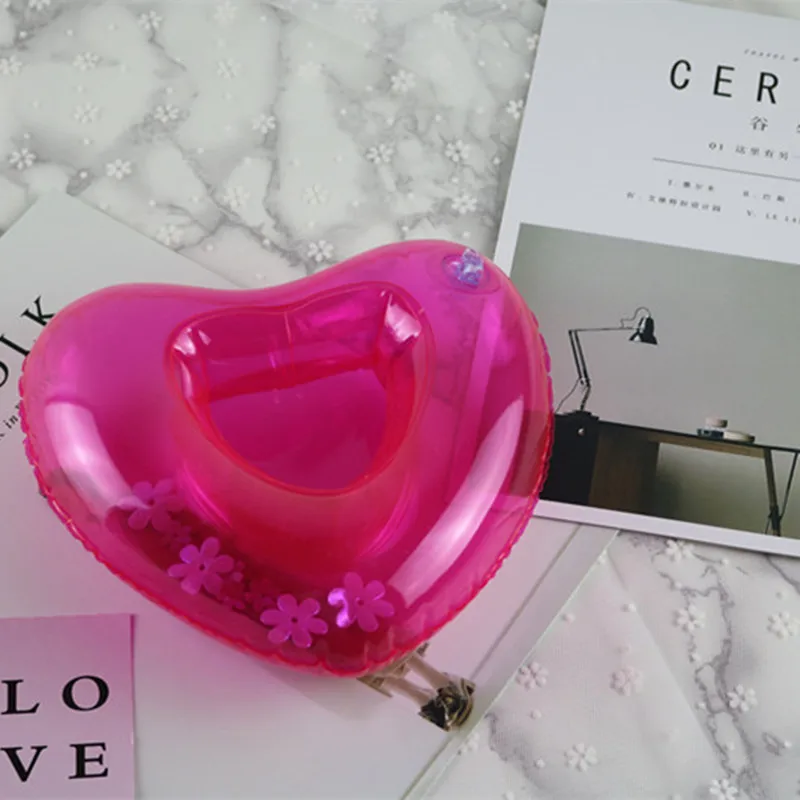 

ins hot sale, creative love cup holder, inflatable water coaster floating beverage cup holder