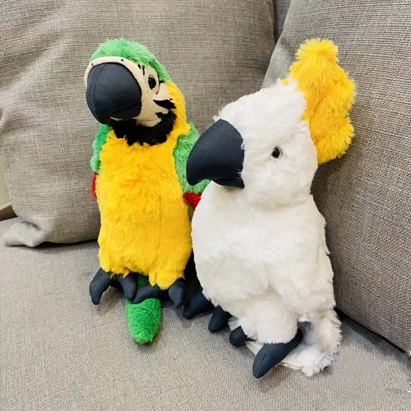 Pappagallo peluche animali giocattoli scarlatto ara giacinto Macaw peluche giocattoli Kawaii realistico Macaw bambola cuscino decorativo abbraccio