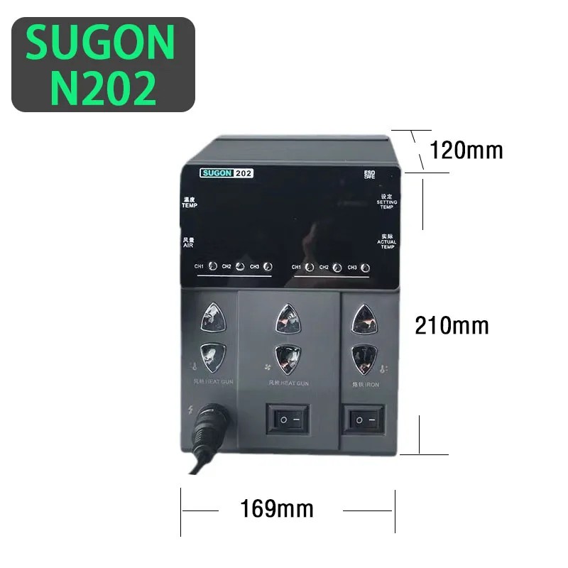 SUGON 8630Pro 1300W N202 220V N212 110VHot Air Gun Digital Display BGA Rework Station Curved Nozzle Welding  Desoldering Station