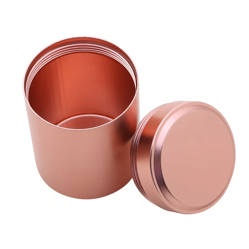 Mini frasco selado portátil para viagem, à prova de umidade, cor sólida, porca, doces, recipiente de armazenamento de alimentos, chá, caixa de metal, aço inoxidável