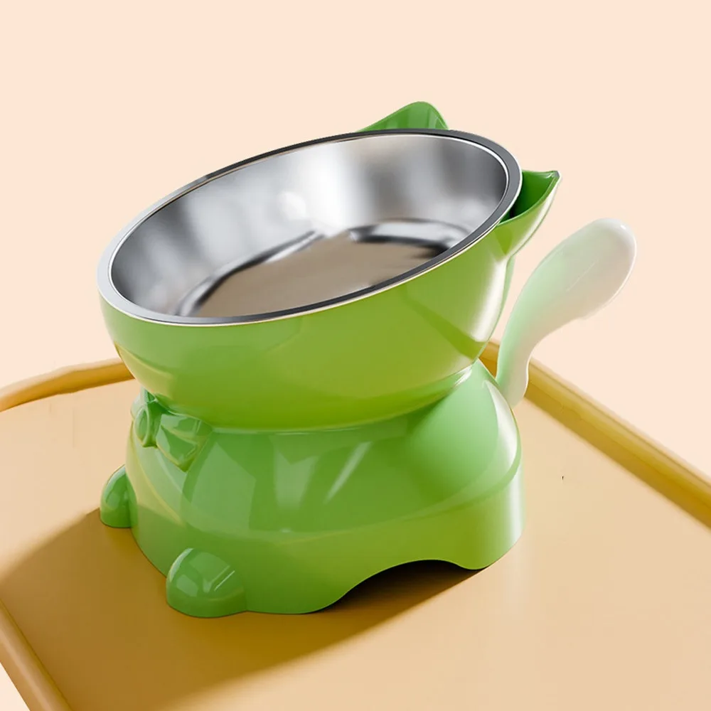 

Large Diameter Elevated Cat Bowl Anti-spill Anti-leakage High Foot Bowl Anti-choke Anti-knock Pet Food Bowl Indoor Use