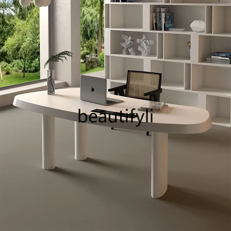 

French minimalist desk designer computer desk living room meeting guest special-shaped desk
