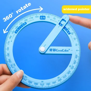 Règle rapporteur multifonctionnelle, pointeur à 360 degrés, outil de mesure, activité, détecteur d'angle, aides fuchsia, fournitures de bureau et scolaires
