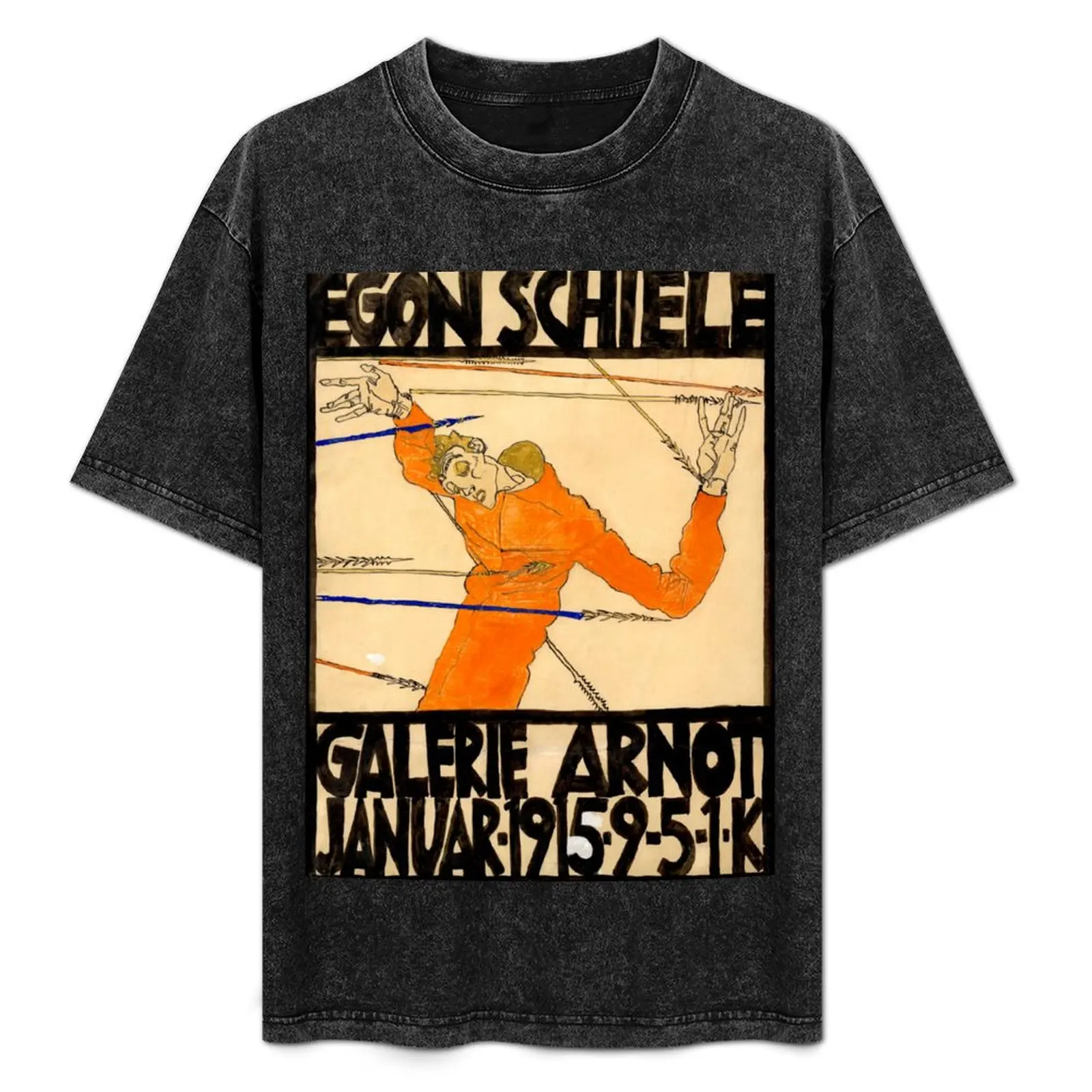 

Egon Schiele - Art Poster of the Schiele exhibition at Galerie Arnot 1915 T-Shirt vintage clothes compression shirt men