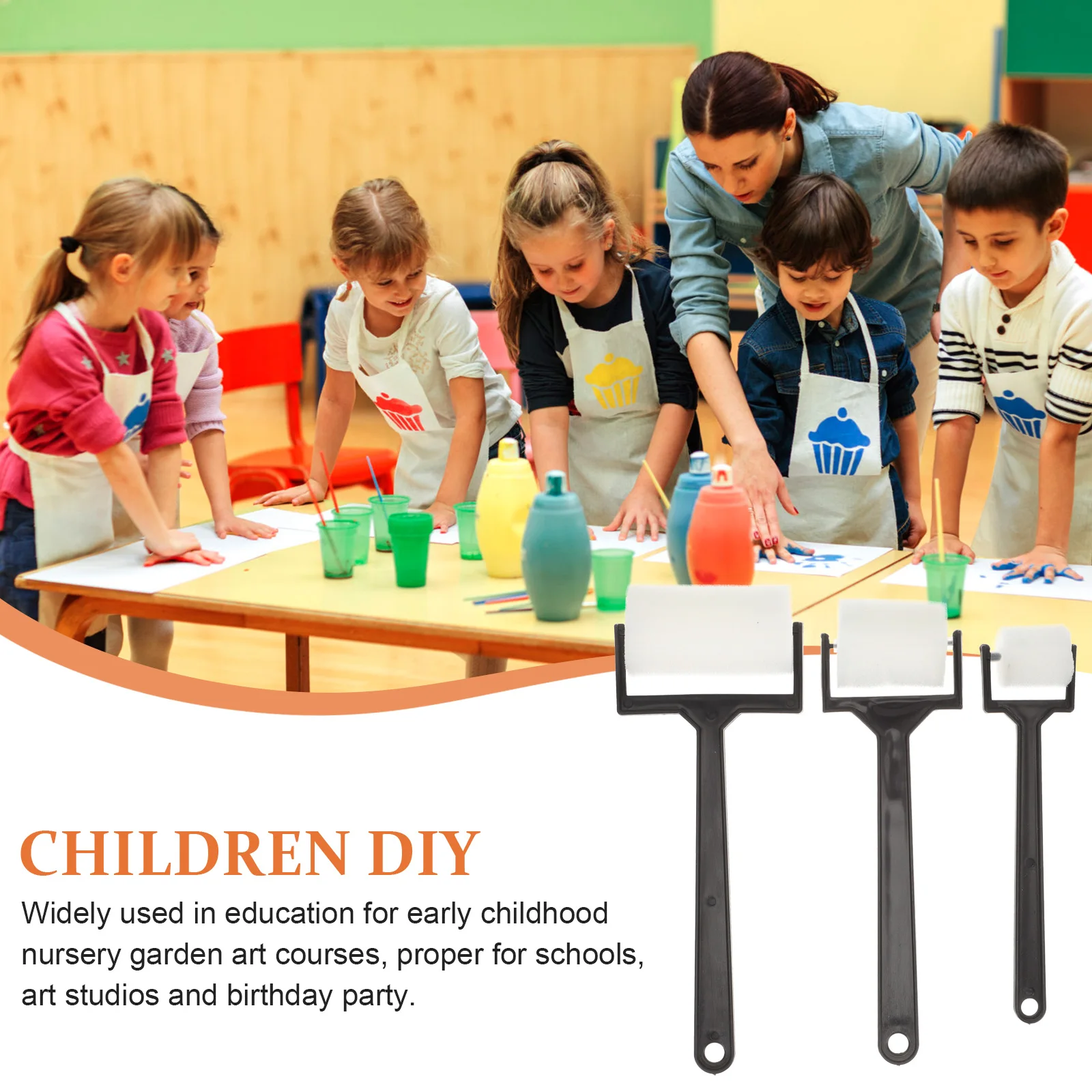

15 Pcs Painting Sponge Brush Art Painted Material Kids Sponges Roller Smooth Safe Creativity Preschool Diy Crafts Tools