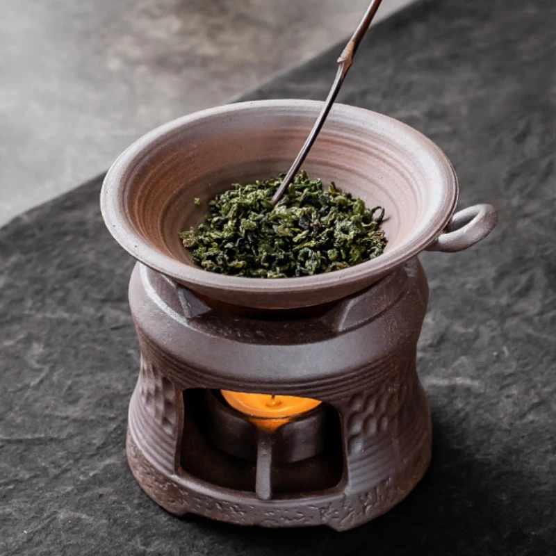 Candle Warming Tea Roaster Fire Wood Heater Stoneware Ceramic Tea Stove Teapot Warmer Heating Insulation Base Teaware Kitchen