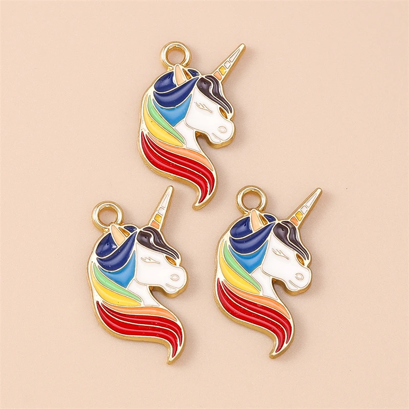 20 Stück Cartoon Tier Charms Emaille Pferd Charms Anhänger für Schmuckherstellung Tropfen Ohrringe Halsketten Armbänder DIY Bastelbedarf – Detail 3