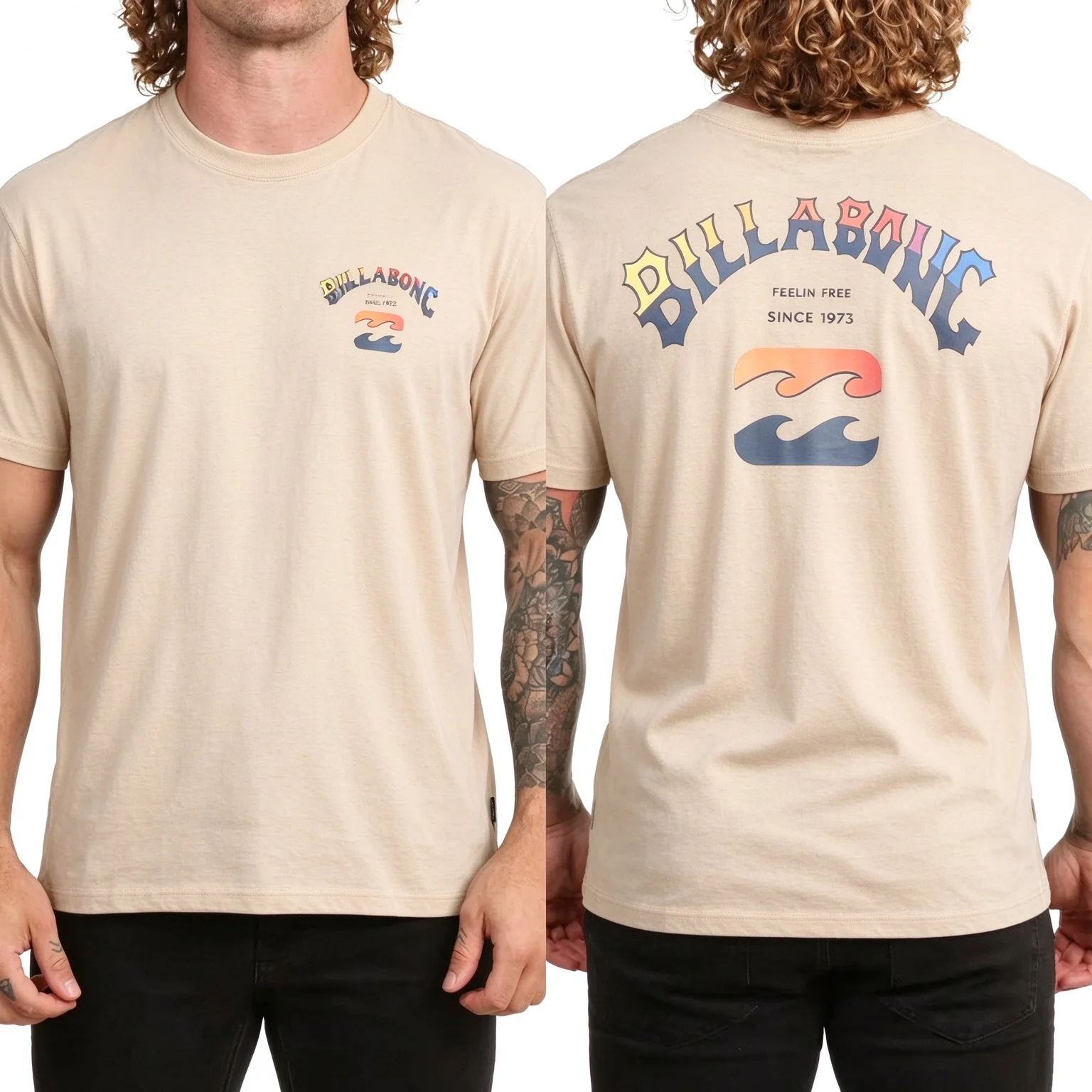 2026 New Surfing Sport Family Matching T Shirt Feel Free Since 1973 Ocean Wave Chest Back Print Unisex Oversized Casual Tee