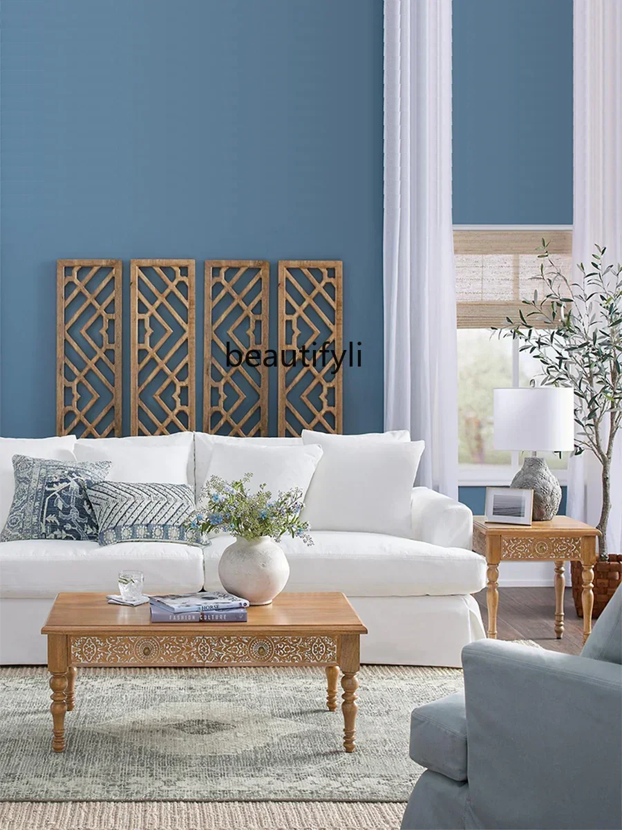 K185 Retro Solid Wood Computer Desk Student Study Desk Wood Carved Japanese Simple Desk