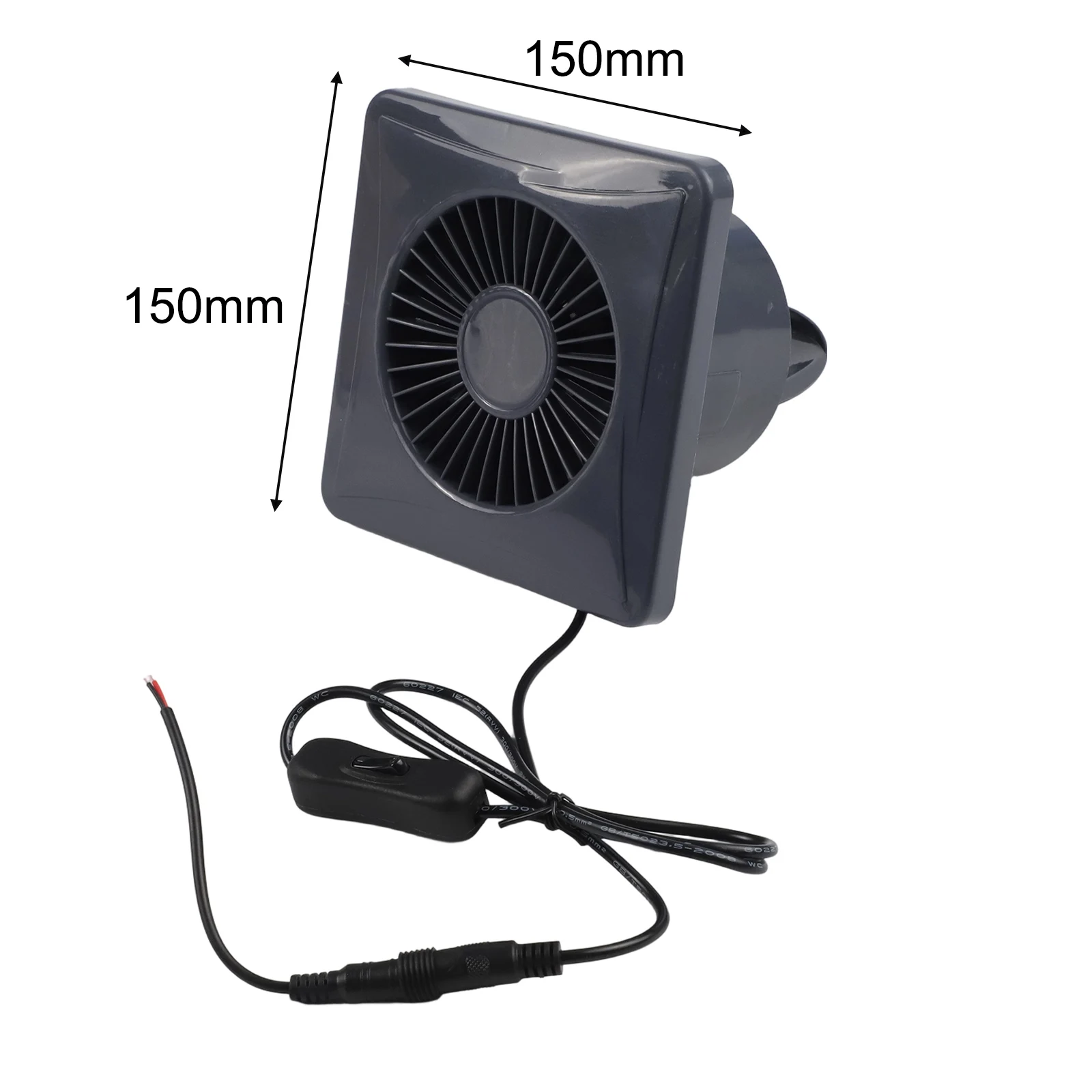 High-efficiency Fan 4 Inches 150x150x100 Mm 12V DC Fan Check Valve Design Fireproof ABS Material For Solar Panel