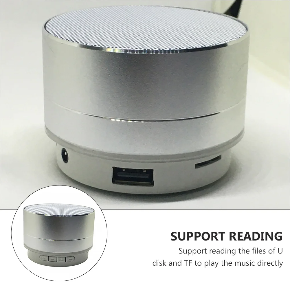 

Speaker 4.1 Hifi Super Bass Stereo Sound Box Wireless Subwoofer For Outdoor Music Player Support U Disk Aux Silver