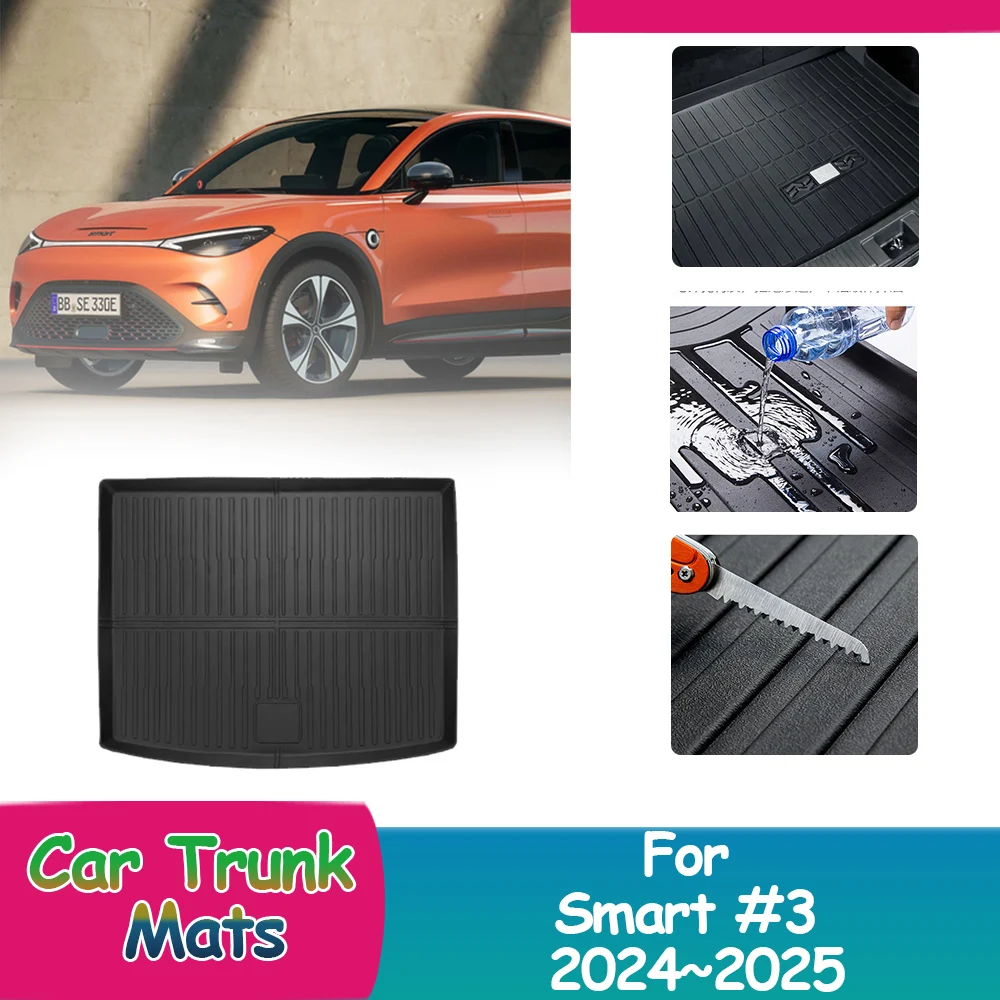 

1PC For Smart #3 2023~2025 2024 Carpets Coverage Custom Car Trunk Mats Waterproof Pads Luggage Cushion Tray Accessories.