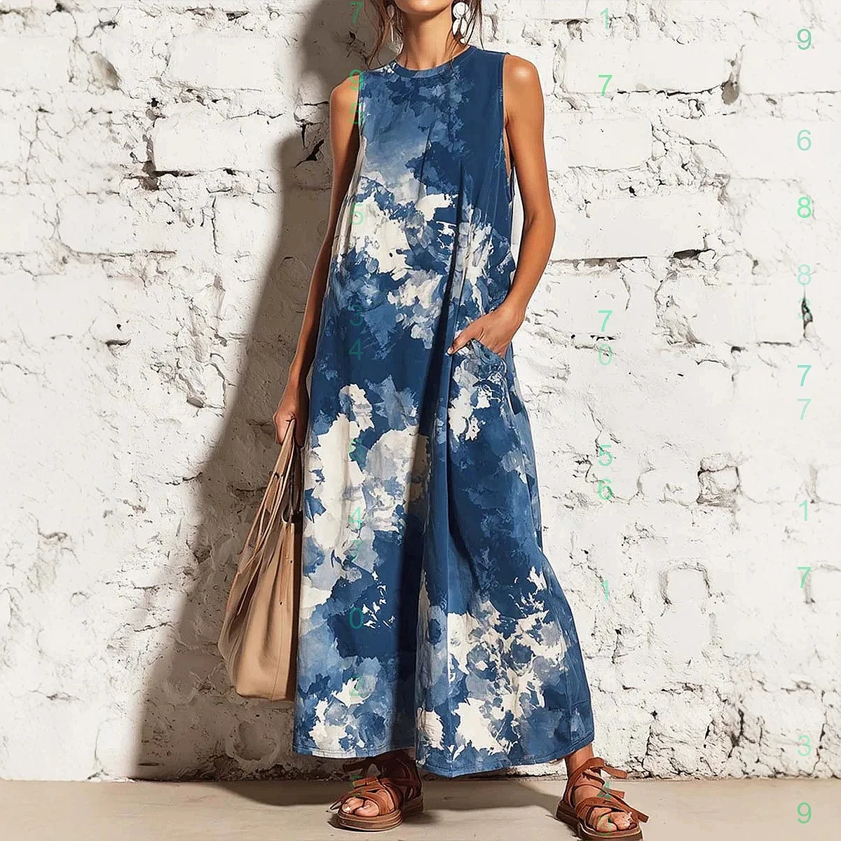 

Summer Printed Sleeveless Vest Dress Long Dresses Vacation Beach Maxi Dresses Spring Summer