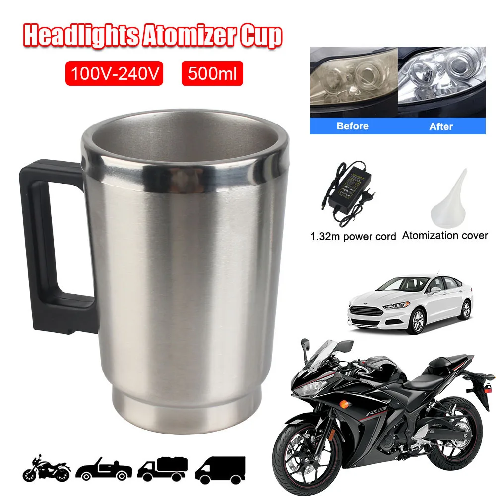 

Motorcycle Headlight Polisher Electric Atomizer Cup 500ml Car Lights Renovation Automotive Restoration Taillight Polishing Tools