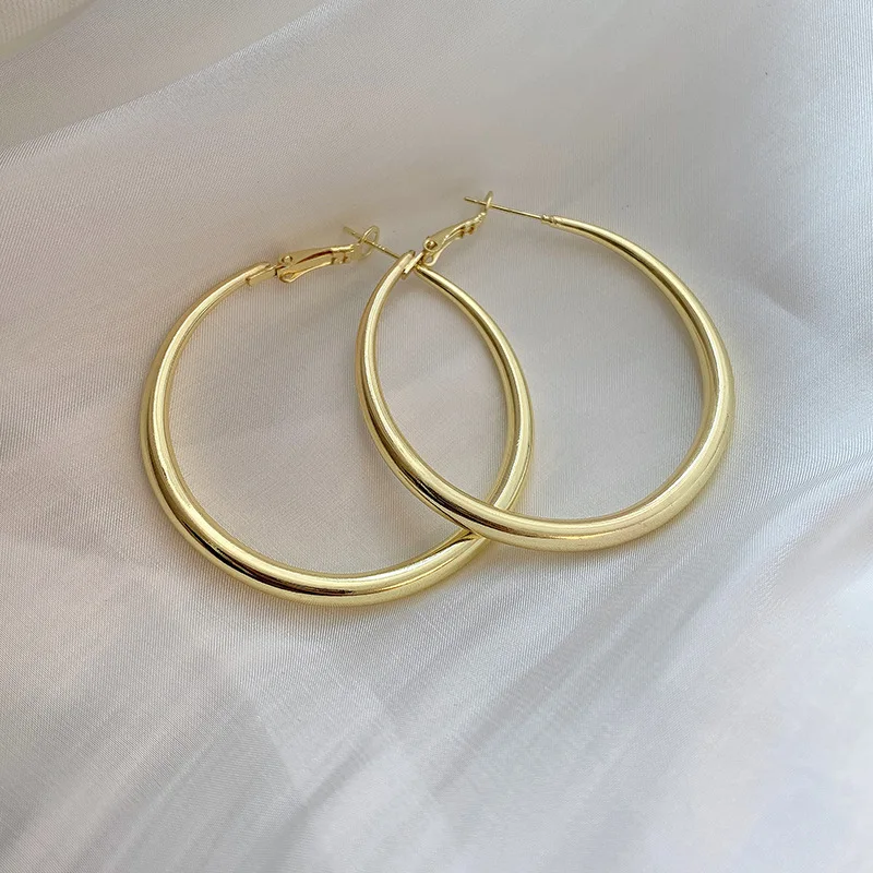 Fashion Exaggerated Big Circle Hoop Earrings for Women Statement Jewelry Smooth Circle Earrings Femme Boucles D'oreilles - detail 14