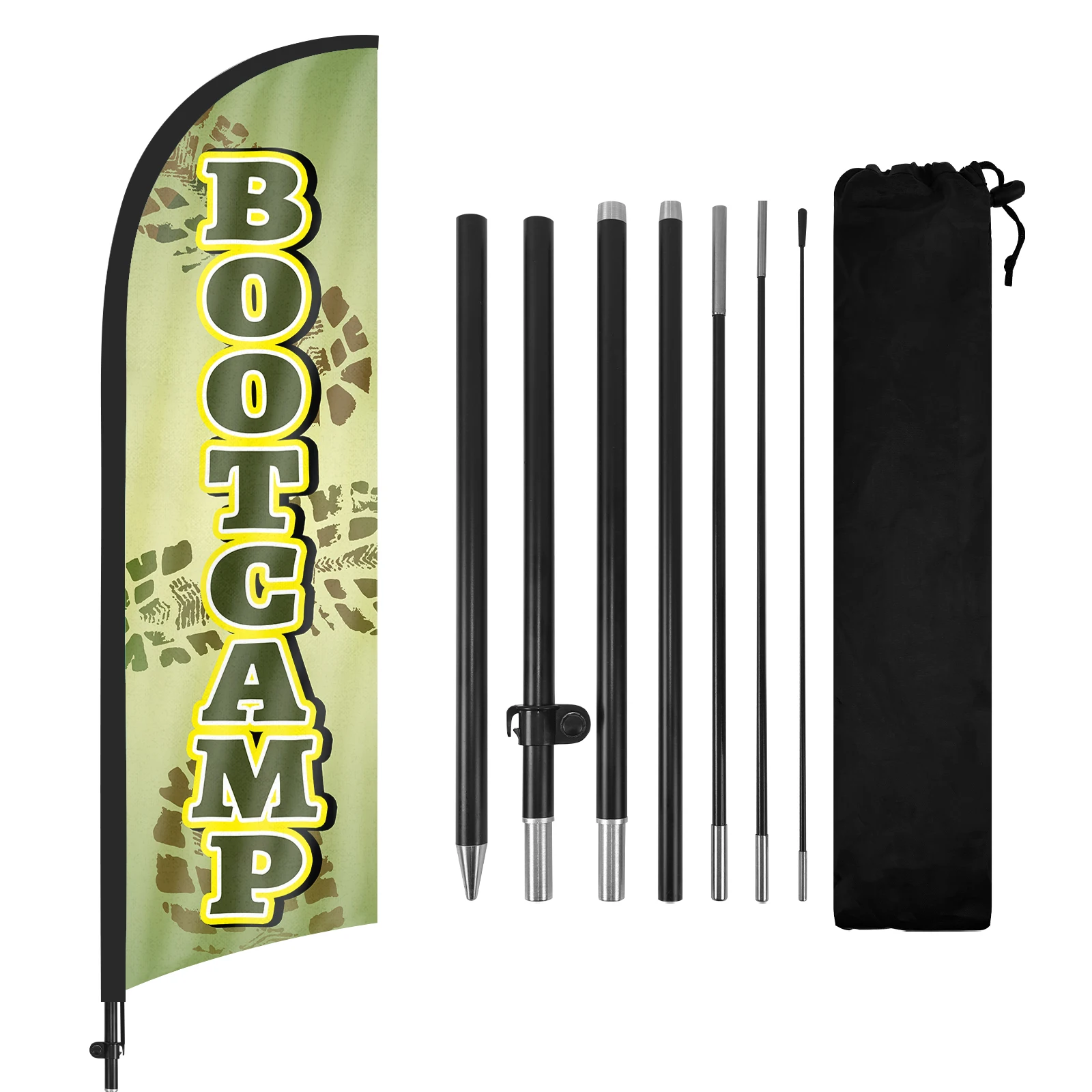 FSFLAG 1PCS 280CM The Boot Camp Feather Flag with Flagpole Advertising Outdoor Banner Decoration for Businesse and Storefront