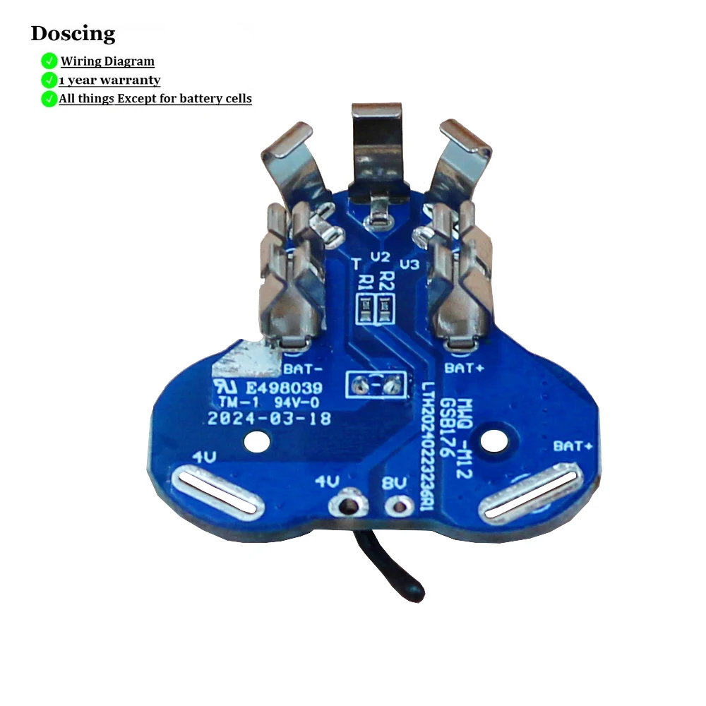 حماية شحن البطارية PCB BMS لوحة دوائر كهربائية لميلووكي M12 12 فولت 1.3Ah 1.5Ah 2Ah 4Ah 48-11-2411 M`12 بطارية ليثيوم أيون