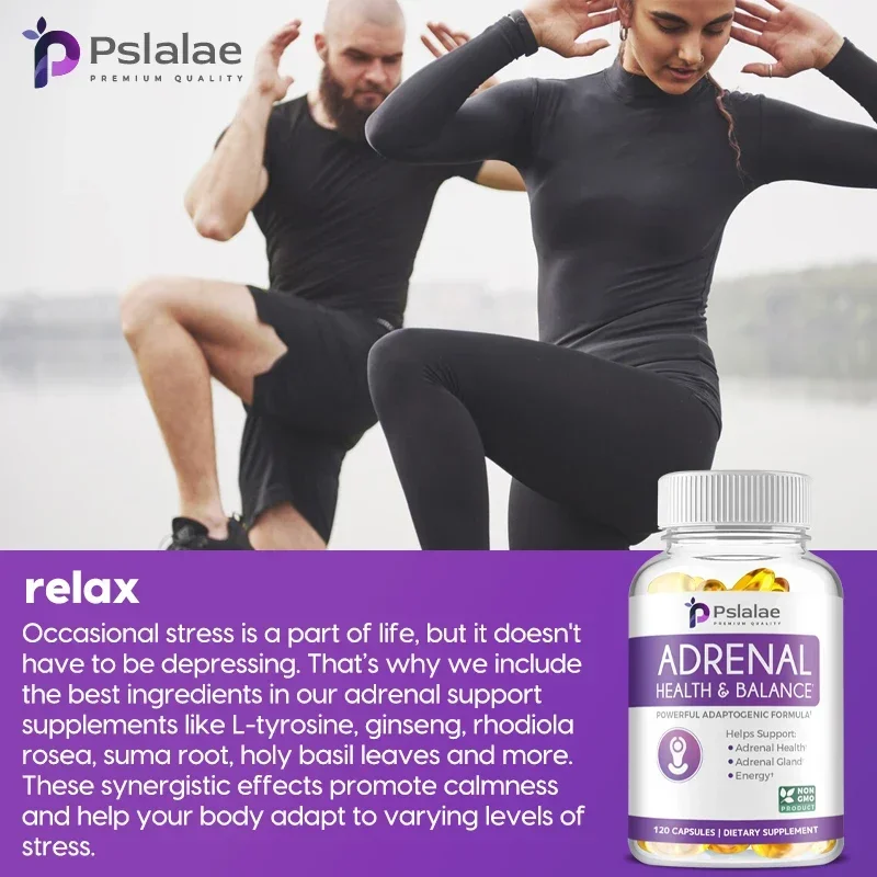 Adrenal Health & Balance - Powerful Ashwagandha & L-Tyrosine Fatigue Supplement - Stress Relief