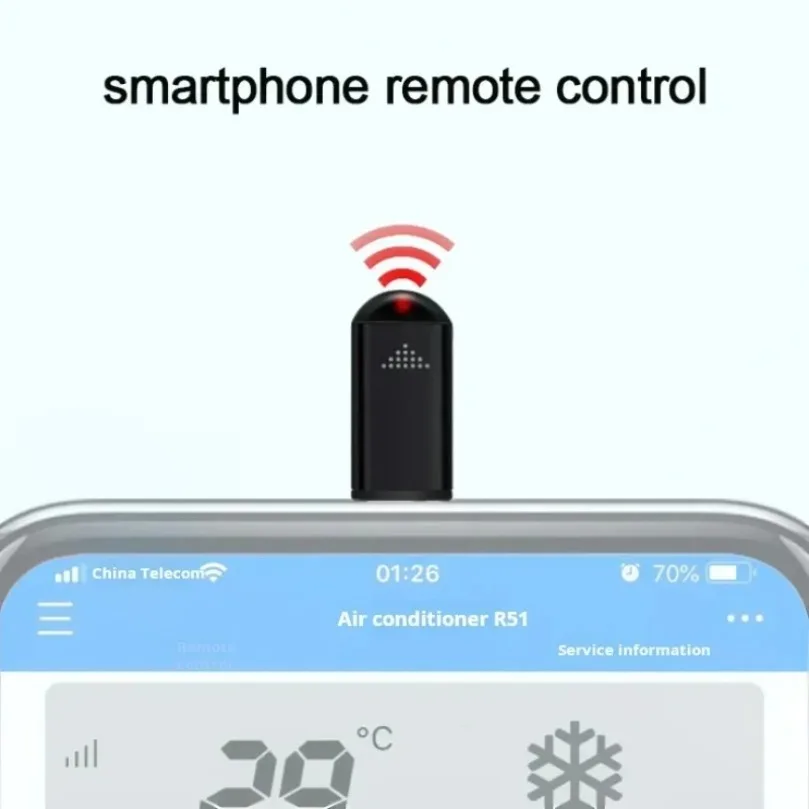 Type-C Smartphone Infrared Transmitter Adapter Smart App Control for TV and Other Devices with Infrared Remote Functionality