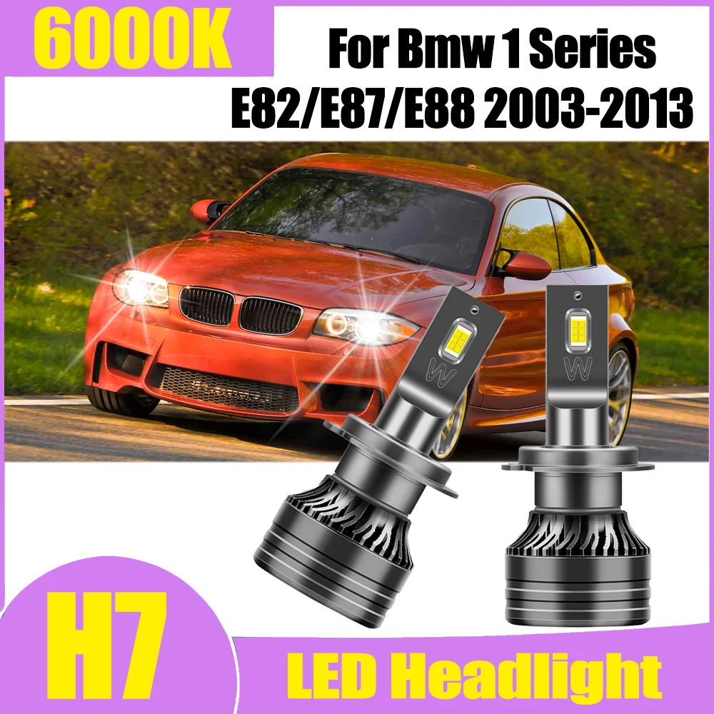 

2X Canbus LED Headlight H7 Car Headlight CSP Chips 6000K White LED Headlamp 30000LM 150W For Bmw 1 Series E82/E87/E88 2003-2013