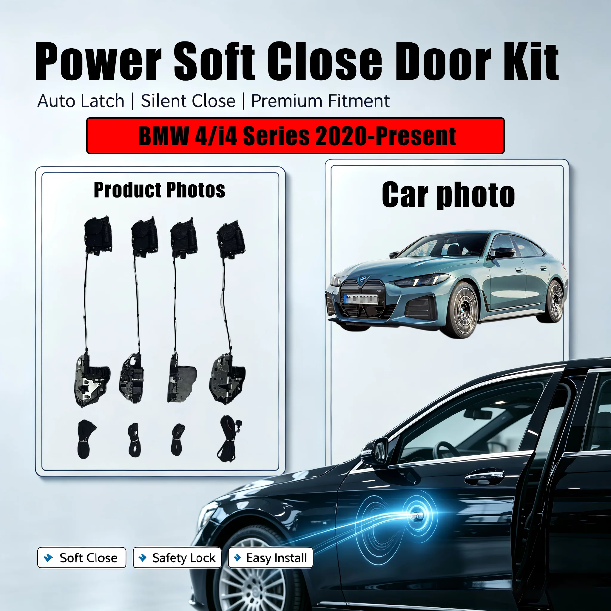 Xcar for BMW 4/i4 Series 2020-Present Car OEM Automatic Soft Close Door Electric Suction Kit Auto Power Closing