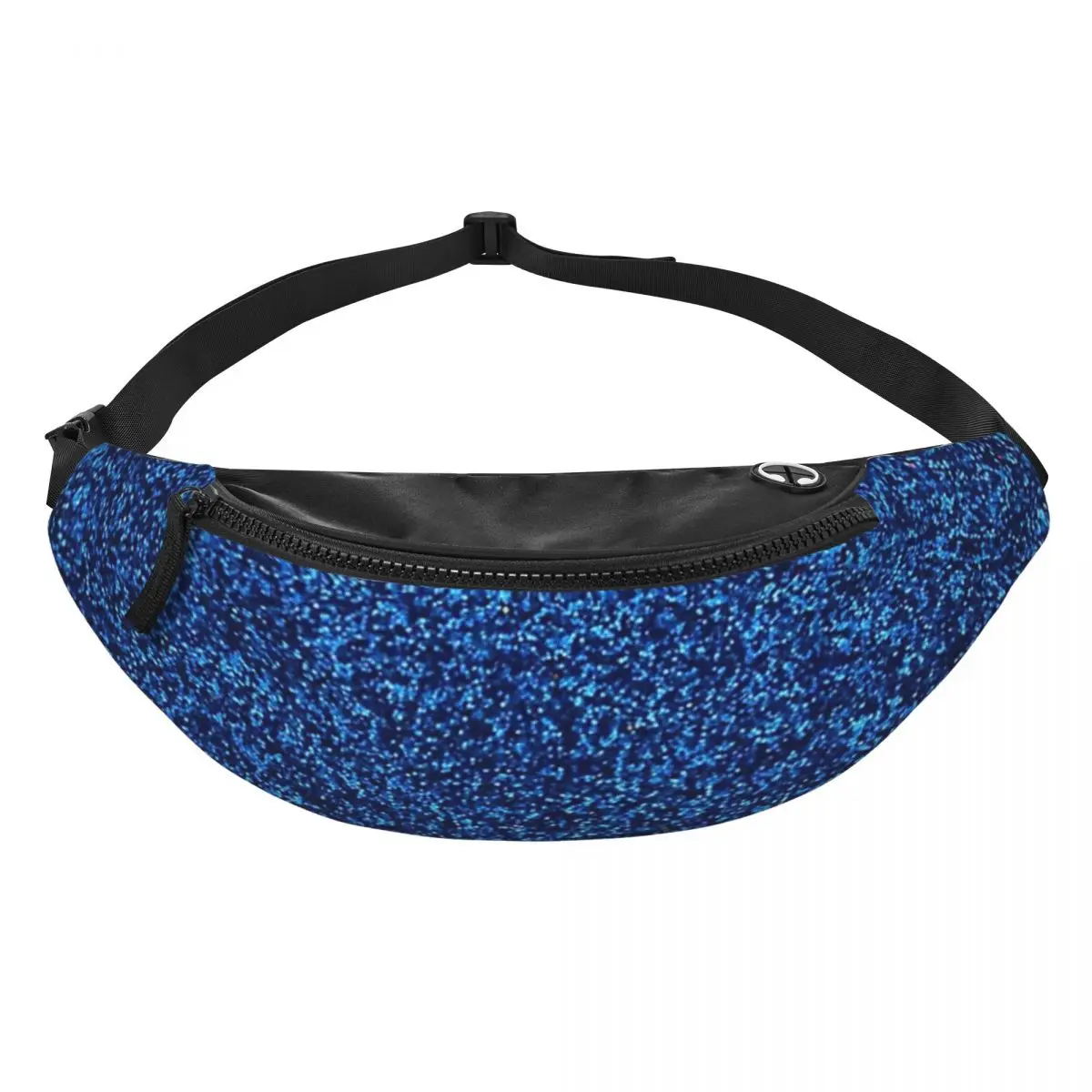 

A Little Blue Glitter Fanny Pack Men Women Crossbody Adjustable Waist Bag Travel Running Phone Pouch