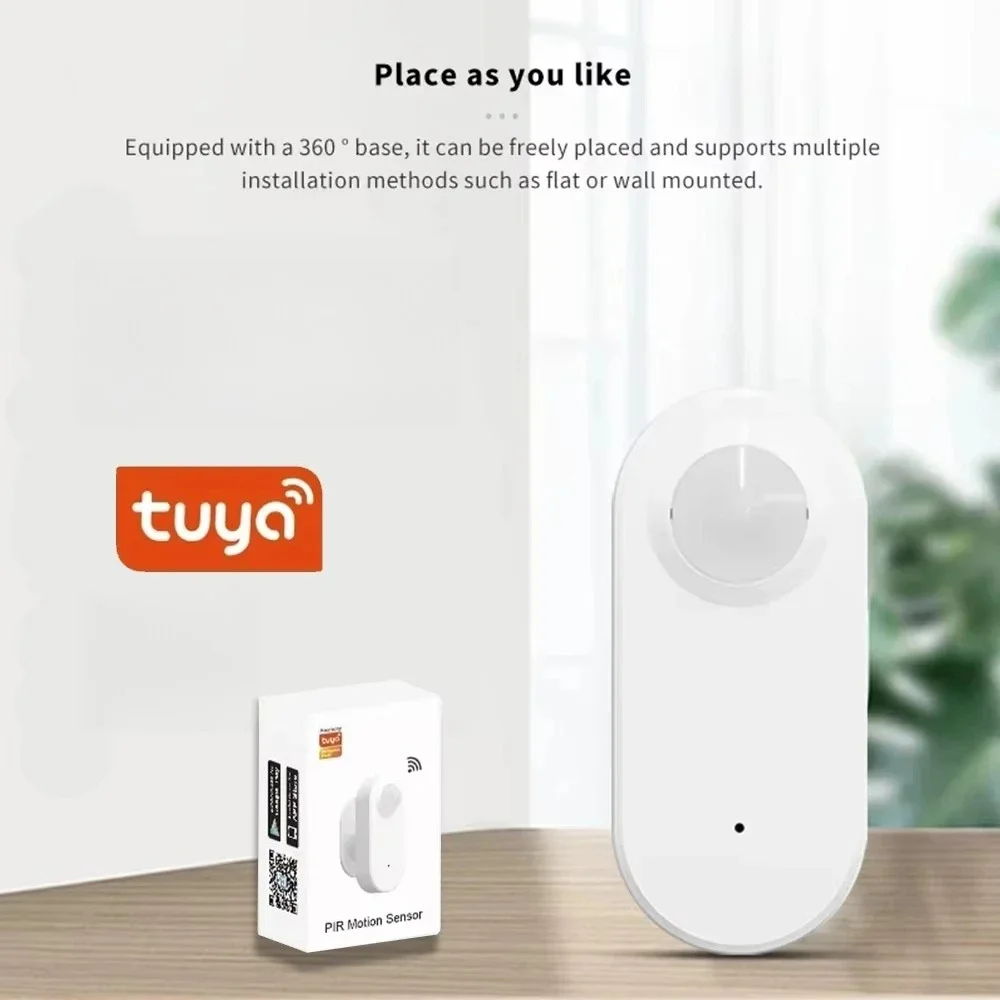 Tuya Zigbee PIR Human Motion Sensor Motion Detector Security Alarm 360°Rotatable for Home Alexa Google Assistant Smart Life APP