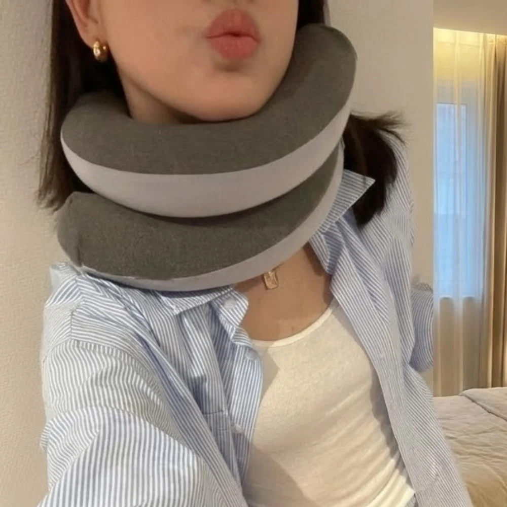 

Подушка U-образной формы для поддержки шеи и лица, с эффектом памяти, регулируемая, для сна, длинная, в форме полосы