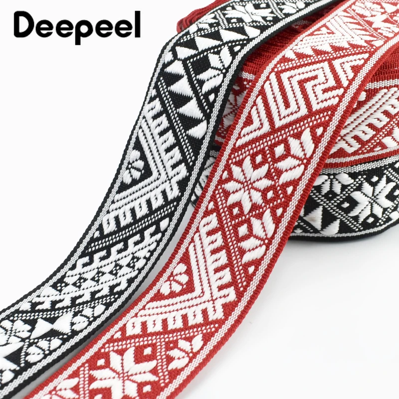 

5/10M 31mm Jaquard Webbing Strap Shoulder Bag Strap Belt Sling Garment Decorative Braid Bias Binding Ribbon Sewing Accessories